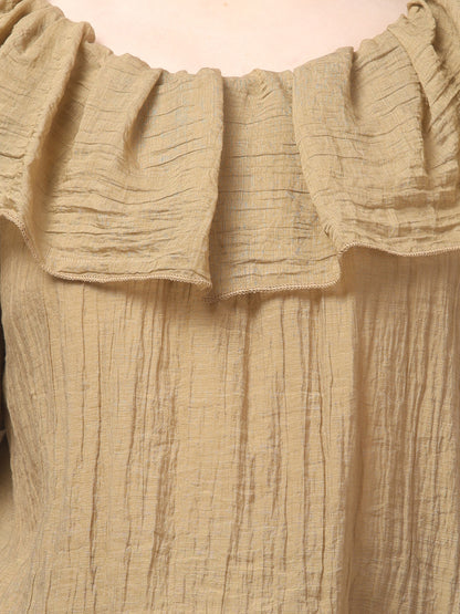 Brown Off Shoulder Top For Womens